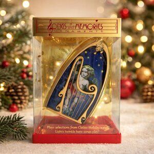 Songs & Memories Angel Harp Ornament Lighted Musical 2 Songs BP0211 NIB